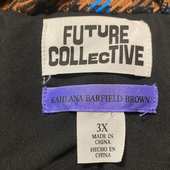 Brown and Blue Plaid Women's Blazer - Picture 2 of 4